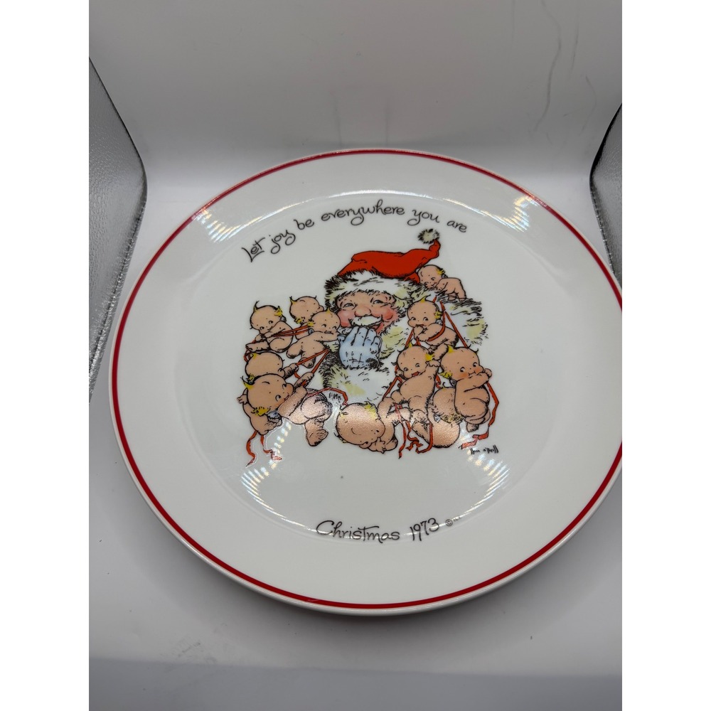 Kewpie Christmas 1973 Commemorative Edition Plate Rose O'Neill Santa 10.5 Inch